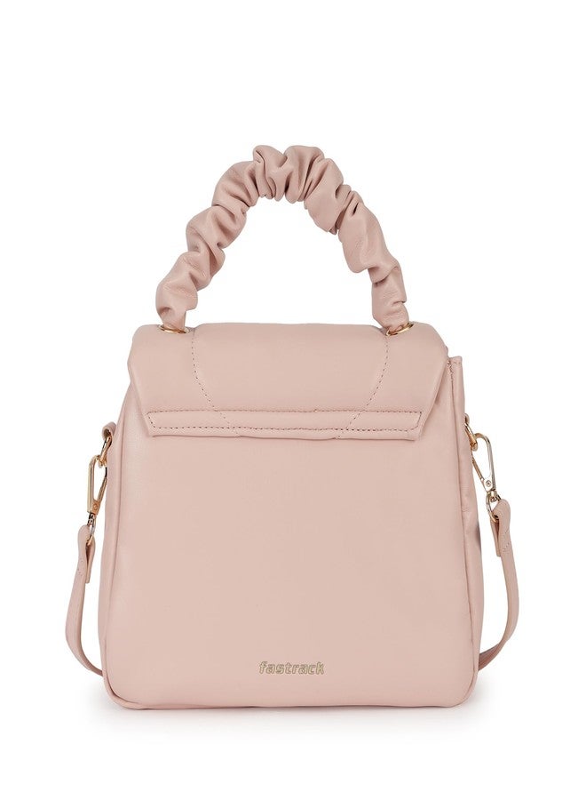 Fastrack Ruched Handle Satchel Bag for Women | Faux Leather Handbag with Dual Compartments, Organiser Pockets and Structured Silhouette | Stylish Day-to-Night Bag for Office and Weekend Outings - Image 5
